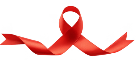 Isolated Ribbon Style Aids Red Awareness Symbol of Charity Transparent
