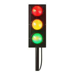 A traffic signal displays red, yellow, and green lights, guiding the flow of vehicles and pedestrians.