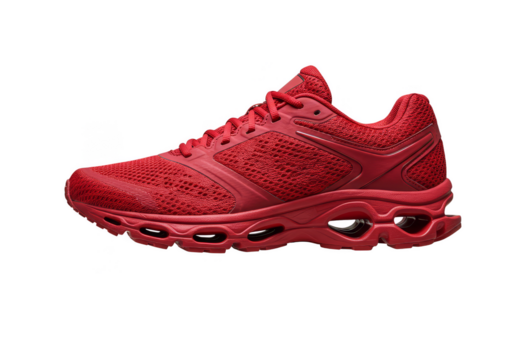 Isolated Red Running Shoe Sport Equipment on Transparent Background