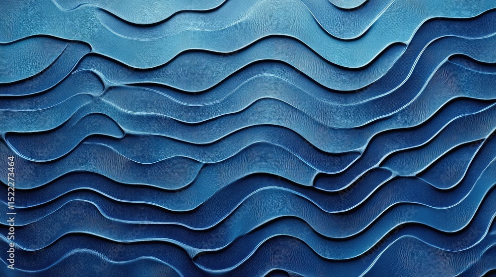 Aufkleber abstract waves in deep blue tones create a modern and dynamic background ideal for design, art proje