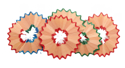 Isolated Abstract Pencil Shavings Texture on Transparent Background
