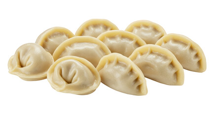 Isolated Shot of Dumplings Food Cuisine Pelmeni with Transparent BG