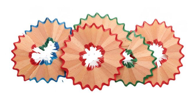 Isolated Abstract Pencil Shavings Texture on Transparent Background