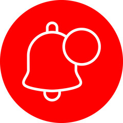 Push Notification Vector Line White Circle Red