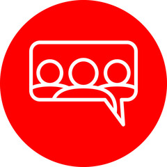 Group Chat Vector Line White Circle Red