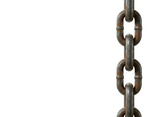 Fototapeta premium Isolated Rusty Metal Chain Link Strong on Transparent Background