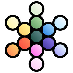 Fruit of life. Editable vector icon, coloured with outlined stroke.