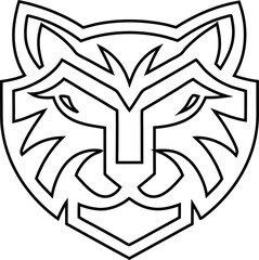 line art the Tiger and cat logo icon in vector format. Perfect for zoo themes, branding, and digital platforms