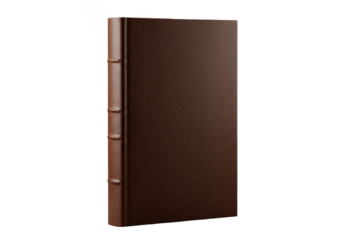 Isolated Transparent Background Book With Leather Brown Textured Cover