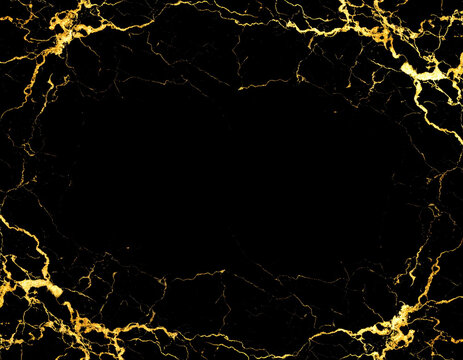 Black and Gold Marble Frame with Elegant Luxury Design