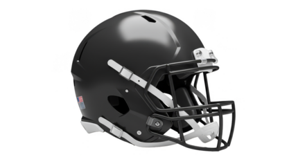 Isolated Transparent Background Illustration Of A Black Football Helmet