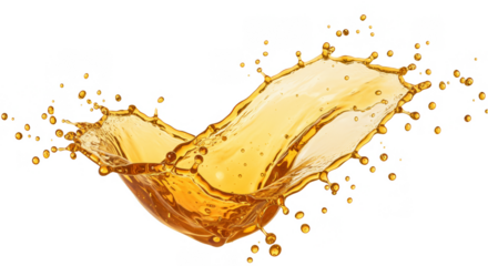 Isolated Splash of Fresh Vibrant Orange Juice Liquid on Transparent Background