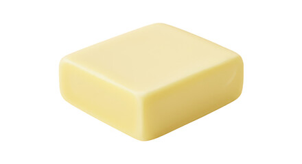 Isolated Transparent Background Block of Butter for Food Ingredients