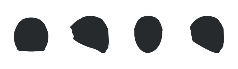 Set of motorcycle helmet silhouette from different angles.