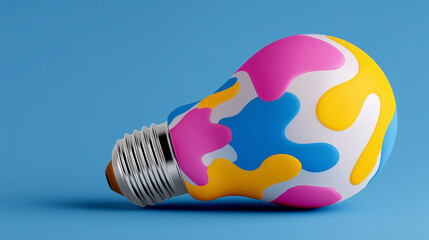 Creativity concept painted lightbulb