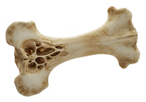 Isolated Transparent Background of Detailed Animal Bone Anatomy Structure