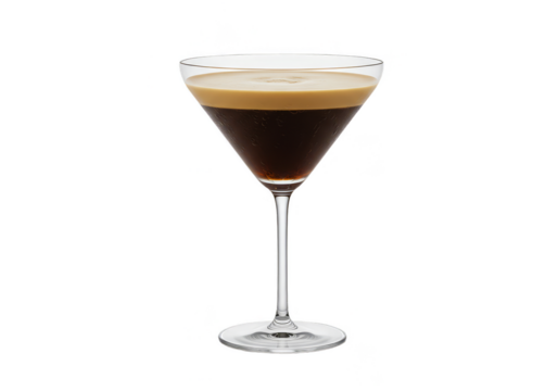 Isolated Transparent Background Cocktail Espresso Martini Drink in Studio