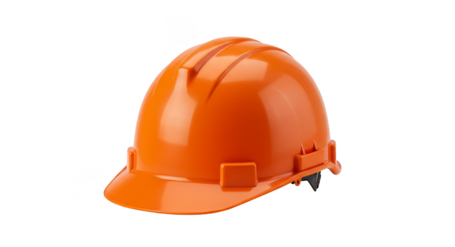 Isolated Transparent Background of Orange Hard Hat Safety Construction