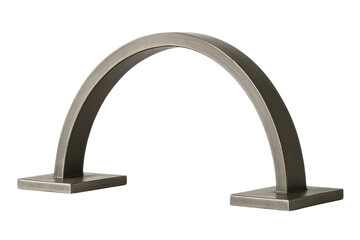 Obraz premium Sleek metallic arch sculpture for modern decor on a transparent background