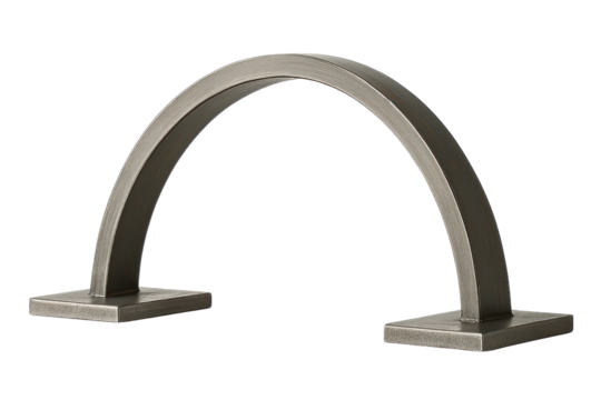Sleek metallic arch sculpture for modern decor on a transparent background - Powered by Adobe