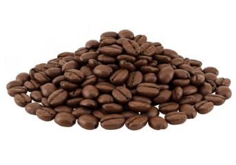Isolated Transparent Background Pile Of Roasted Brown Coffee Beans Aroma