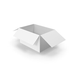 Open White Cardboard Box isolated on transparent background