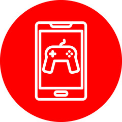 Obraz premium Online Game Vector Line White Circle Red