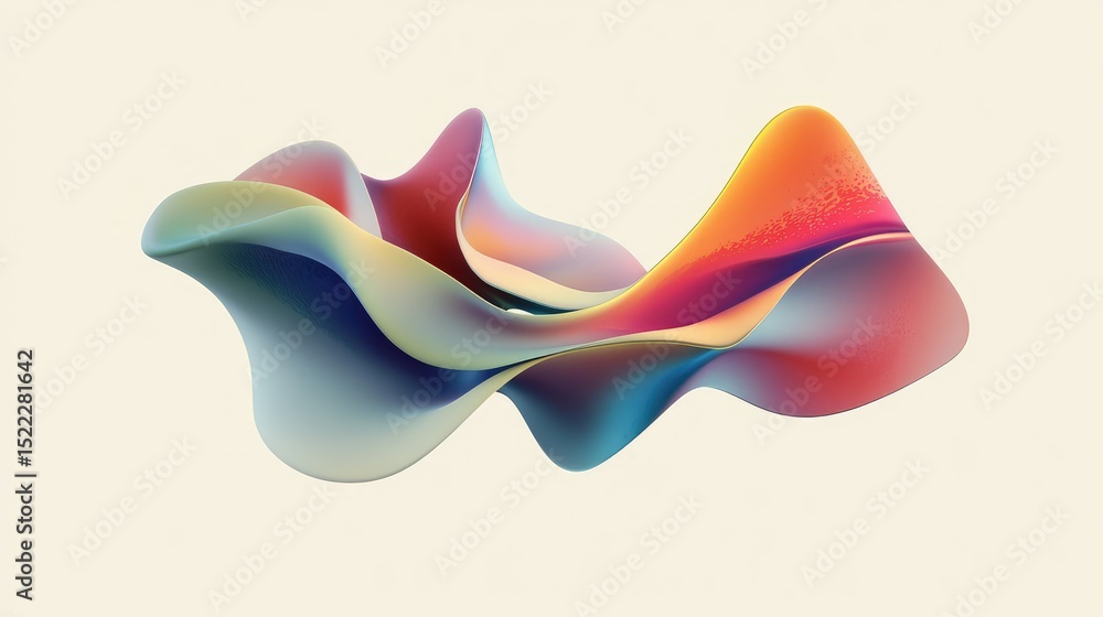 Poster abstract fluid shapes with vibrant colors and smooth curves ideal for backgrounds, design projects, 
