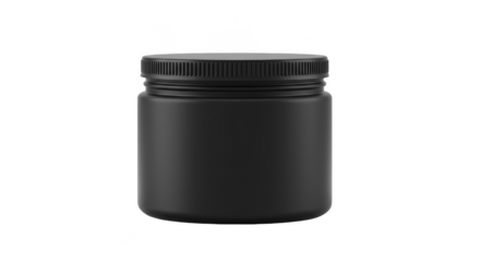 Isolated Transparent Black Jar Container Mockup Product Packaging