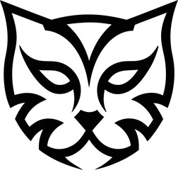 Outline tiger, cat logo icon masks. Vector design is ideal for branding,  stickers, classroom materials and digital platforms.