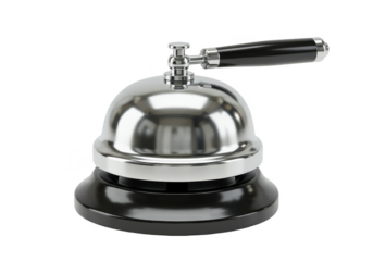 Isolated Transparent Background of Reception Call Desk Hotel Service Bell