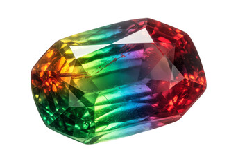 Isolated Transparent Gemstone Mineral Faceted Rainbow Colorful Stone