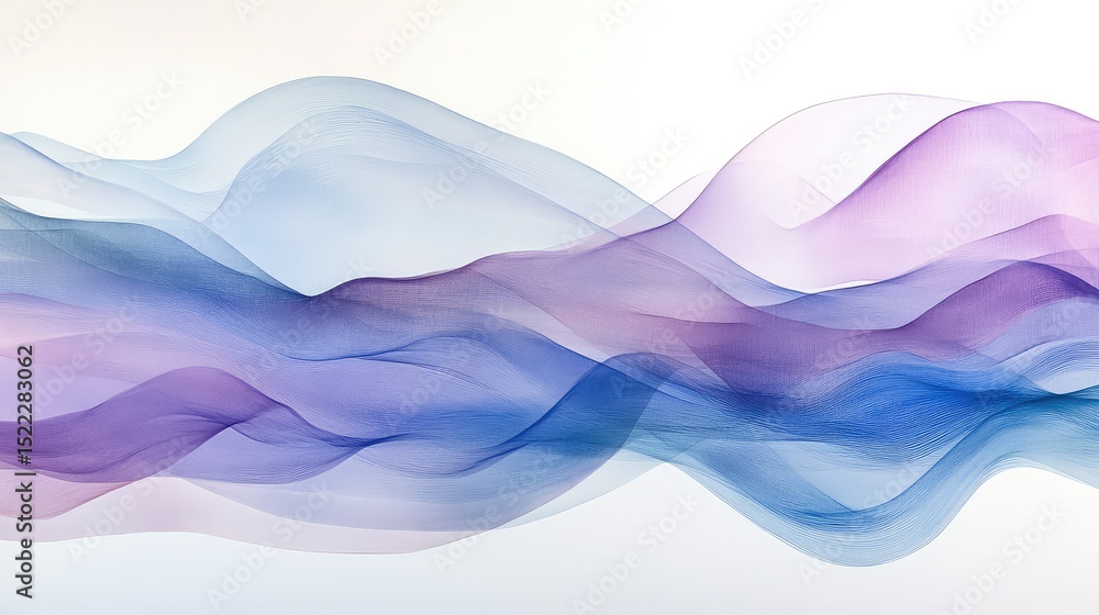 Poster abstract fluid waves in soft pastel colors representing movement and serenity, perfect for use in ba