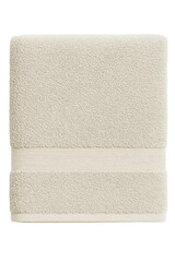 Soft beige towel perfect for home or spa use and comfort on a transparent background