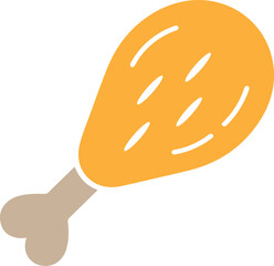 chicken drumstick vector, grilled leg icon, grilled chicken leg silhouette