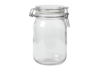 Isolated Transparent Glass Jar For Kitchen Storage Transparent Background