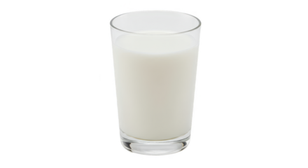 Isolated Transparent Glass of Fresh Cold Milk Nutritious Beverage
