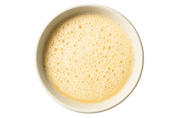 Bowl of creamy froth on a transparent background