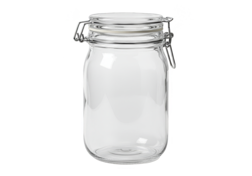 Isolated Transparent Glass Jar For Kitchen Storage Transparent Background