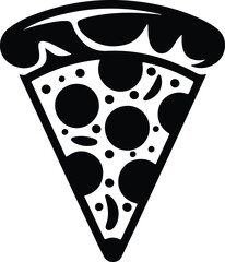 pizza slice silhouette, fast food icon, cheesy fast food vector