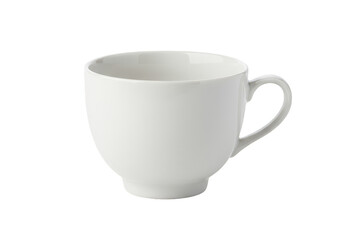 Isolated White Ceramic Coffee Cup on Transparent Background