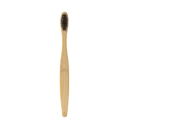 Isolated Wooden Bamboo Toothbrush for Dental Hygiene and Oral Care