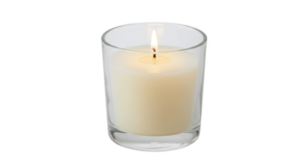 Isolated Transparent Candle Burning with a Warm White Light Flame