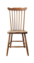 Isolated Wooden Chair Antique Furniture on Transparent Background