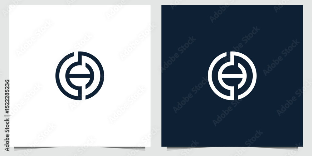 Poster sophisticated initials logo mark featuring interlocking circular and linear elements