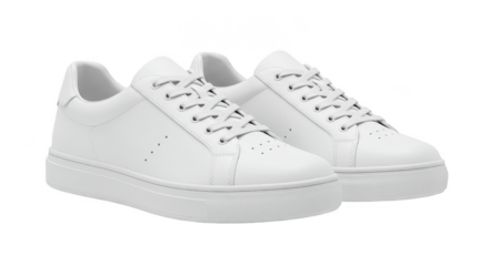 Isolated White Sneakers Shoes Footwear Fashion With Transparent Background