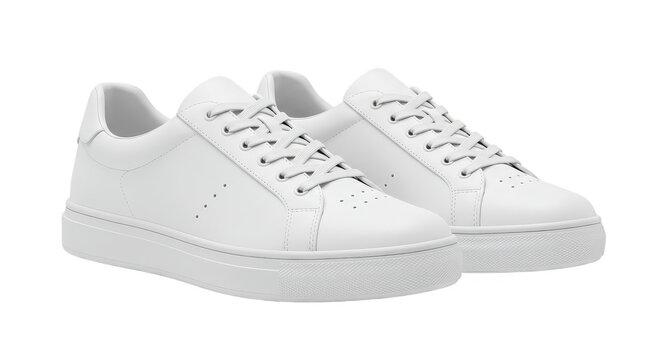 Isolated White Sneakers Shoes Footwear Fashion With Transparent Background