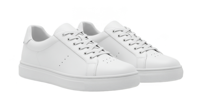 Isolated White Sneakers Shoes Footwear Fashion With Transparent Background