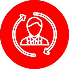 Repeat Customer Vector Line White Circle Red