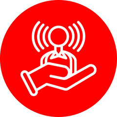 Live Support Vector Line White Circle Red